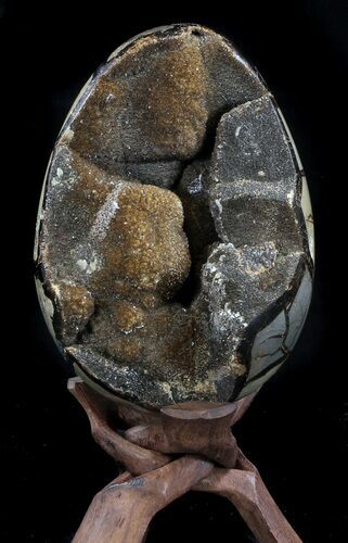 Septarian Dragon Egg Geode - Crystal Filled #37452